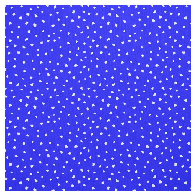Tissu Points Abstraits blancs modernes sur Royal Blue (Échantillon)