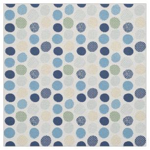Tissu Points bleus Cercles verts bleus Boyish Messy