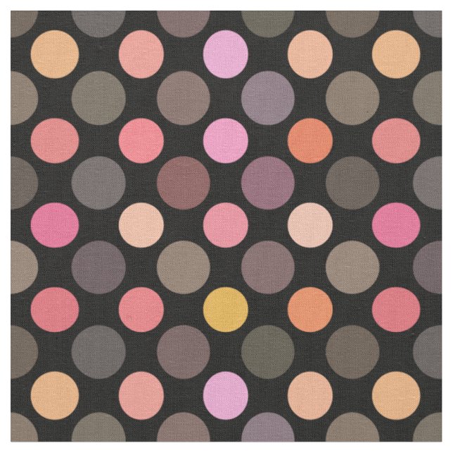 Tissu points colorés sur fond noir (Fermer)
