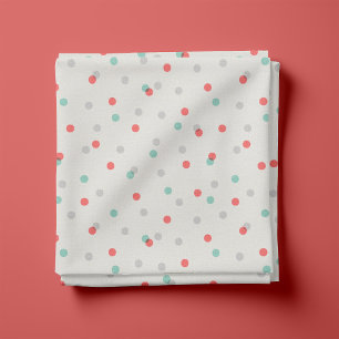 Tissu Points confetti d'eau et de corail gris