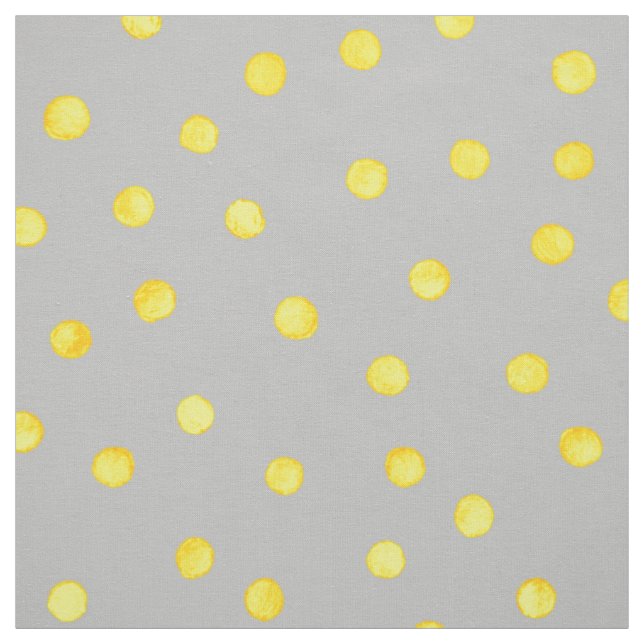 Tissu Points Confetti Jaunes Et Gris (Échantillon)