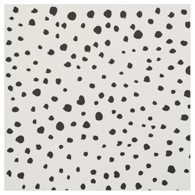 Tissu Points dalmatiens, Points dalmatiens, Noir et Blan (Échantillon)