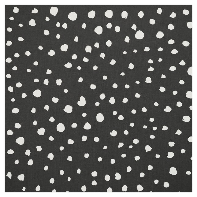 Tissu Points dalmatiens, Zones dalmatiennes, Noir et Bla (Échantillon)