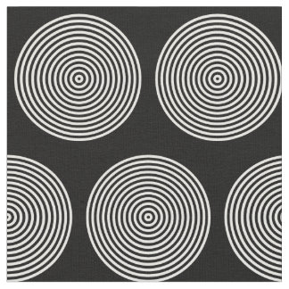 Tissu Points d'anneau concentrés noirs et blancs