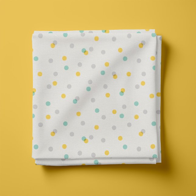 Tissu Points d'aqua gris et de confetti jaune (Créateur téléchargé)