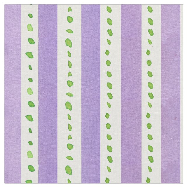 Tissu Points d'aquarelle vert Lavender Stripe Lime (Fermer)