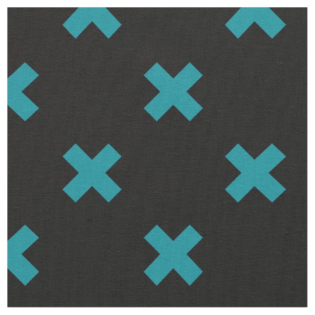 Tissu points de croix turquoises sur noir (Fermer)