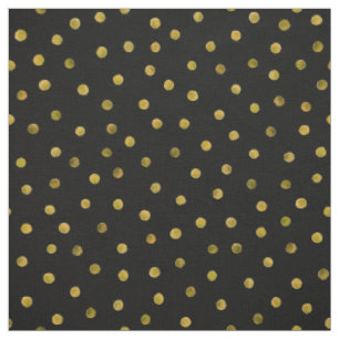 Tissu Points élégants de confettis de noir et de feuil