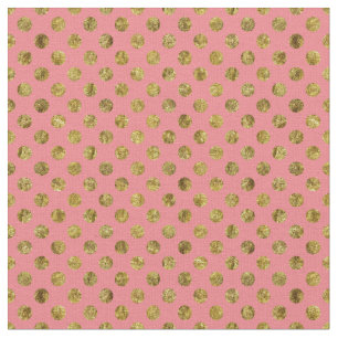 Tissu Points fascinants et roses d'or chic