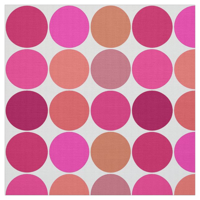 Tissu Points géants du milieu du siècle, Fuchsia rose et (Échantillon)