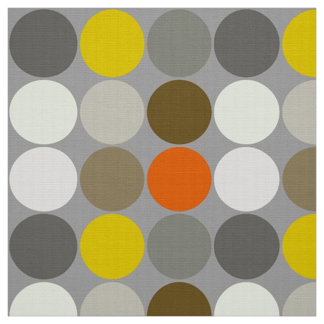 Tissu Points géants, gris, or et orange de la moitié du (Échantillon)