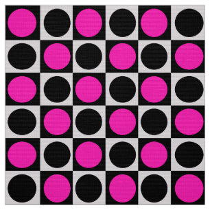 Tissu Points Géométriques À damiers Rose Et Noir