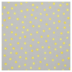 Tissu Points jaunes et gris de confettis