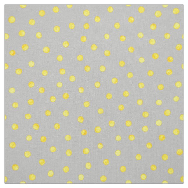 Tissu Points jaunes et gris de confettis (Échantillon)