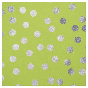 Tissu Points Lime Green et Silver City