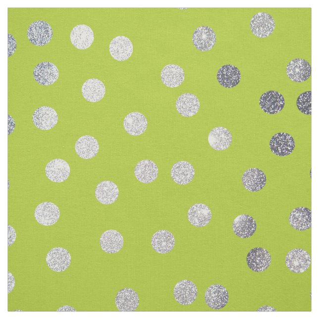 Tissu Points Lime Green et Silver City (Échantillon)
