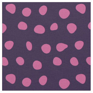 Tissu Points lunatiques roses sur le pourpre