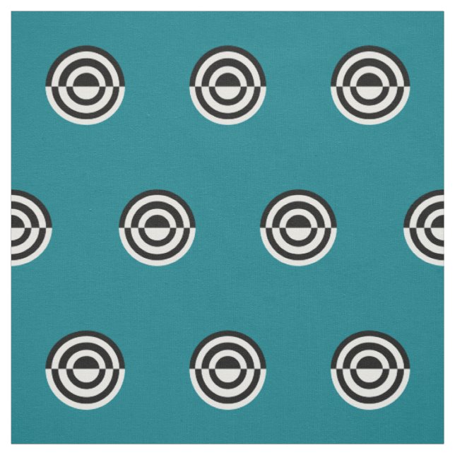 Tissu Points noir & blanc miroir cible + votre backgr. (Échantillon)