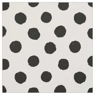 Tissu Points noirs blancs irréguliers Cercles de brosse 