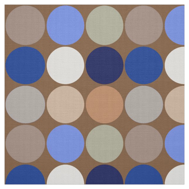Tissu Points, Taupe, beige et bleu géants de la moitié (Échantillon)
