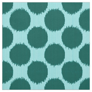 Tissu Points, turquoise et aqua géants d'Ikat