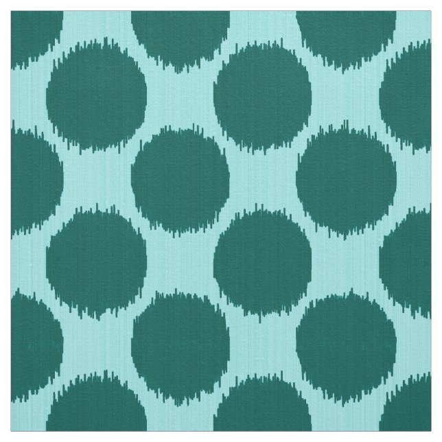 Tissu Points, turquoise et aqua géants d'Ikat (Échantillon)