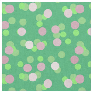 Tissu Points verts et roses 3