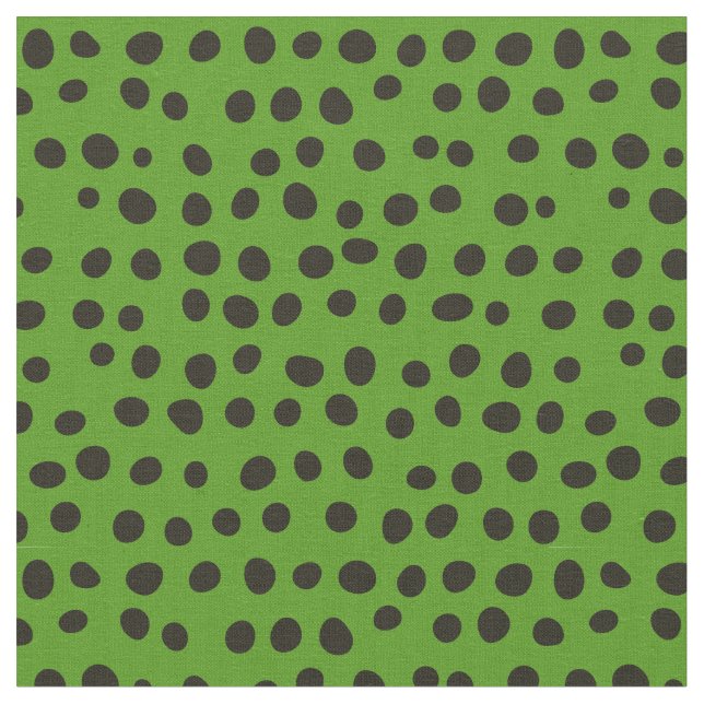 Tissu Points Whimsical Noirs sur Vert (Fermer)