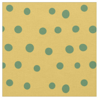 Tissu Points Whimsical verts sur Jaune