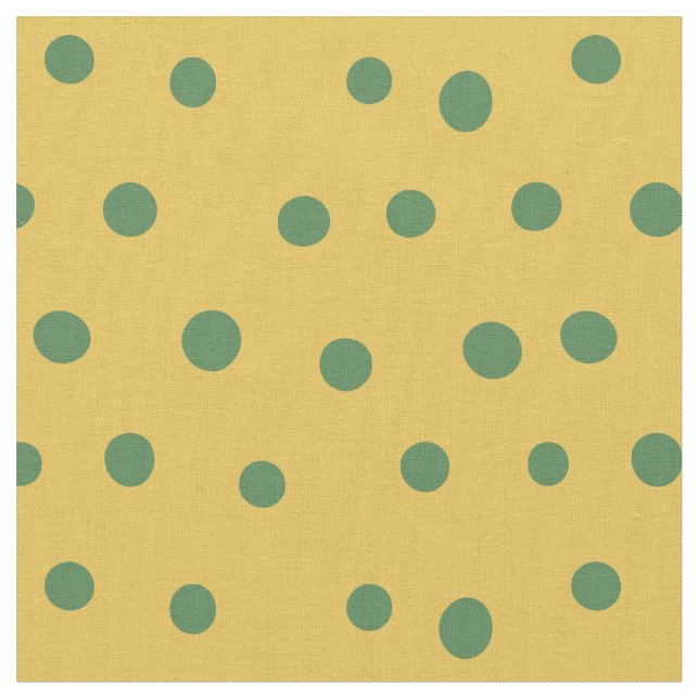 Tissu Points Whimsical verts sur Jaune (Fermer)