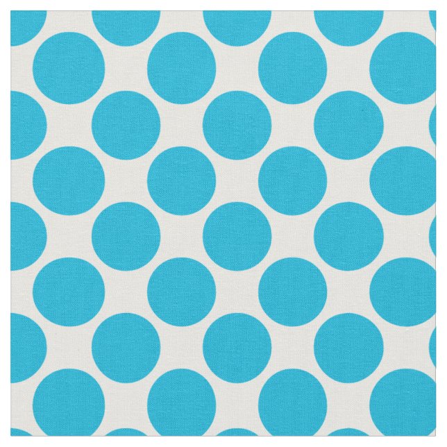 Tissu Pois 3/4e pouce Turquoise sur blanc (Fermer)