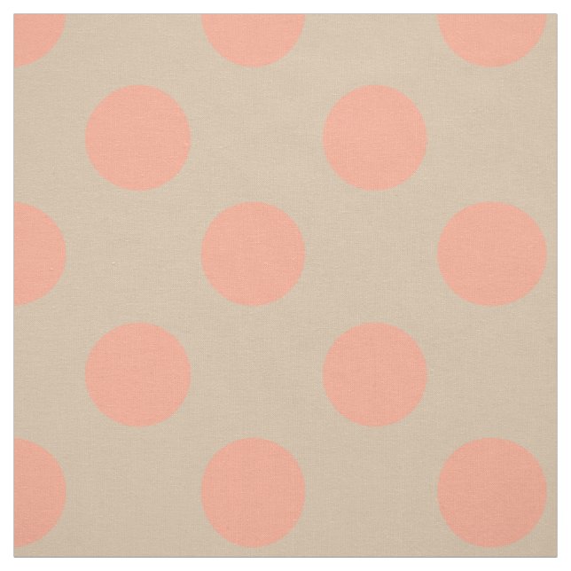 Tissu : Pois beige et rose (Échantillon)