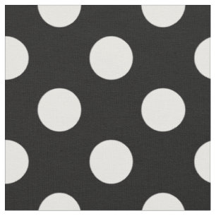 Tissu Pois blanc sur le noir