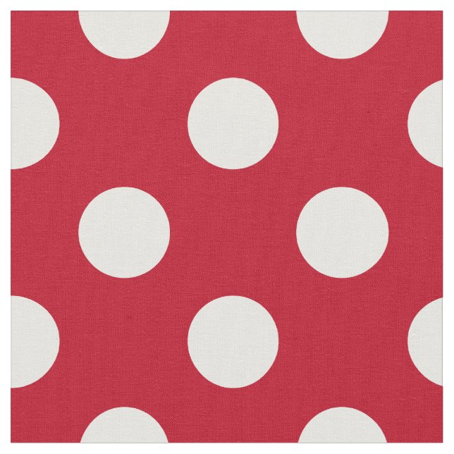 Tissu pois blancs en rouge (Fermer)