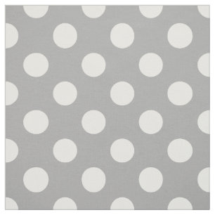 Tissu pois blancs gris