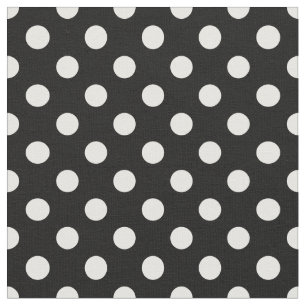 Tissu Pois blancs sur Arrière - plan noir