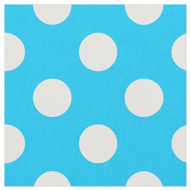 Tissu Pois blancs sur bleu électrique (Fermer)