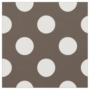 Tissu Pois blancs sur brun