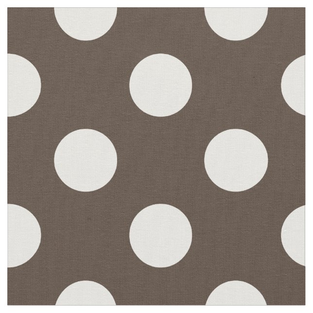 Tissu Pois blancs sur brun (Fermer)