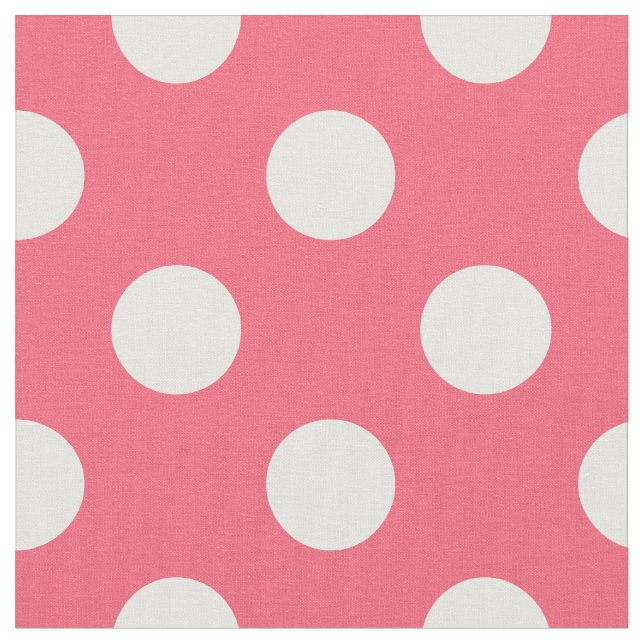 Tissu Pois blancs sur corail (Fermer)