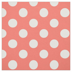 Tissu Pois blancs sur corail vivant