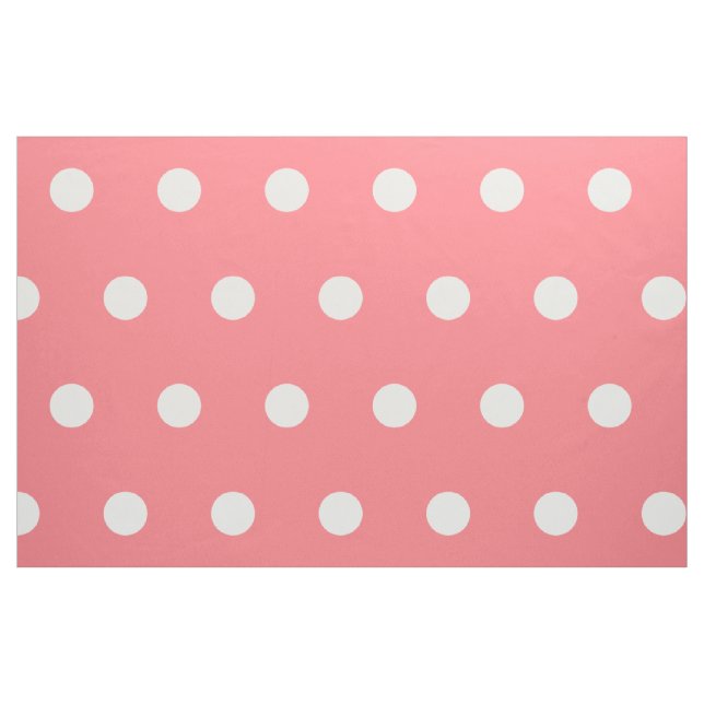 Tissu Pois blancs sur Coral (Fat Quarter)