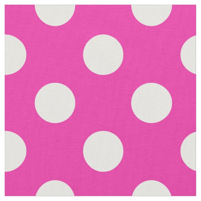 Tissu Pois blancs sur fuchsia (Fermer)
