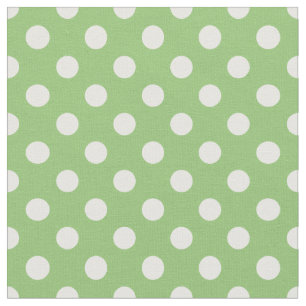Tissu Pois blancs sur Pistachio Green
