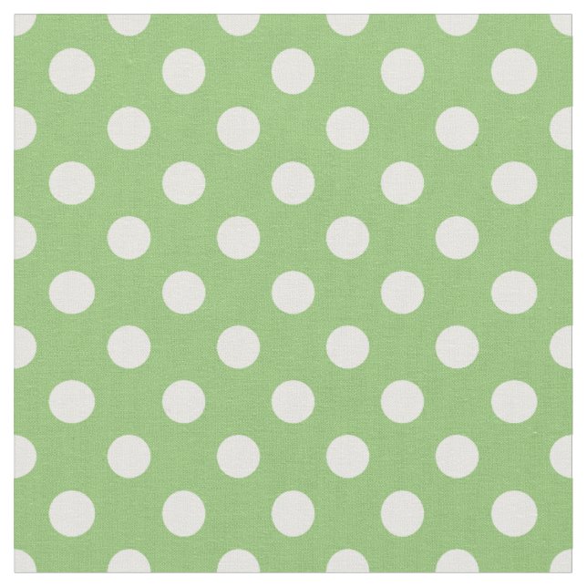 Tissu Pois blancs sur Pistachio Green (Fermer)
