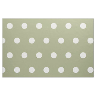 Tissu Pois blancs sur Sage Green