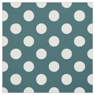 Tissu Pois blancs sur turquoise