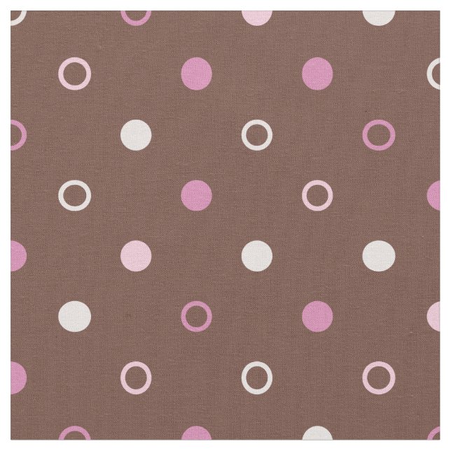 Tissu pois chic brun et rose (Fermer)