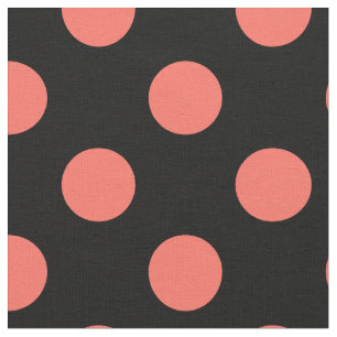 Tissu Pois coralliens vivants sur noir