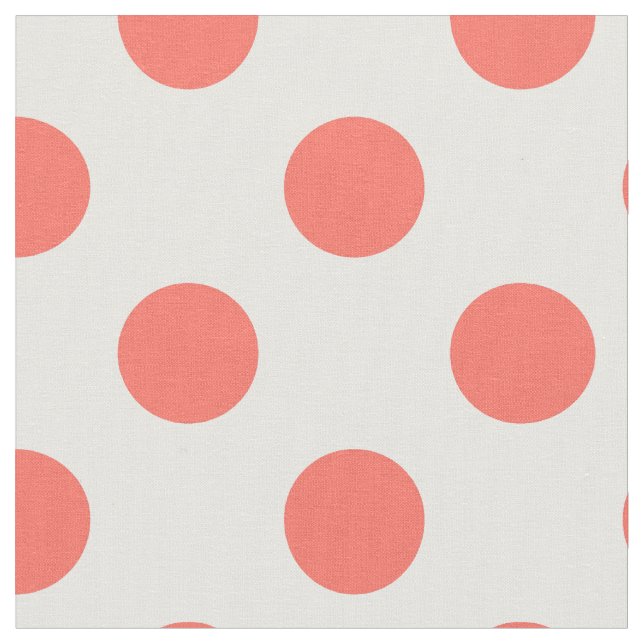 Tissu Pois de corail vivant sur blanc (Fermer)